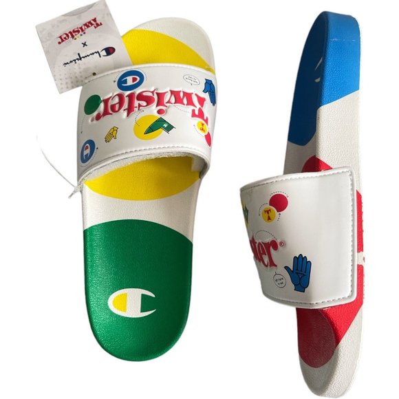 ⚽️Men’s Slides Size 11 Champion IPO Twister White Multi - Picture 6 of 12